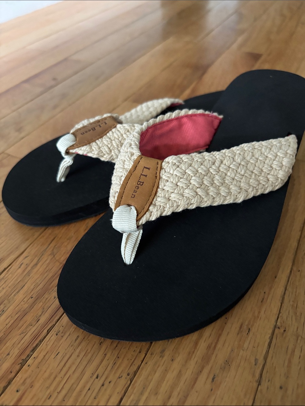 Maine Isle Woven flip flops-cream